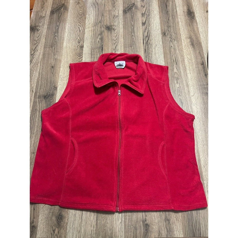 Metropolitan Vest, Men's Size XXL, Red, Full Zip, Sleeveless